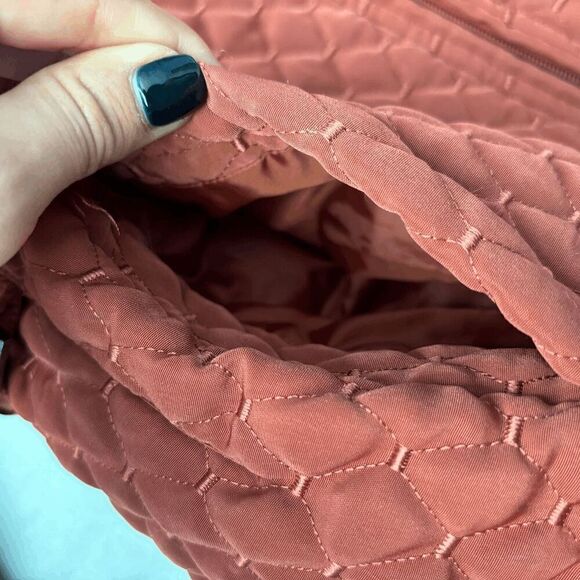 Giacca Gallery Company Jacket Quilt Burnt Orange Medium Winter Coat Pockets EUC - Picture 3 of 7